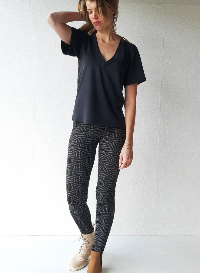 Legging viscose | black print