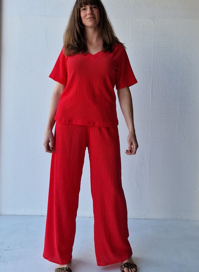 Two-piece set | shirt | red