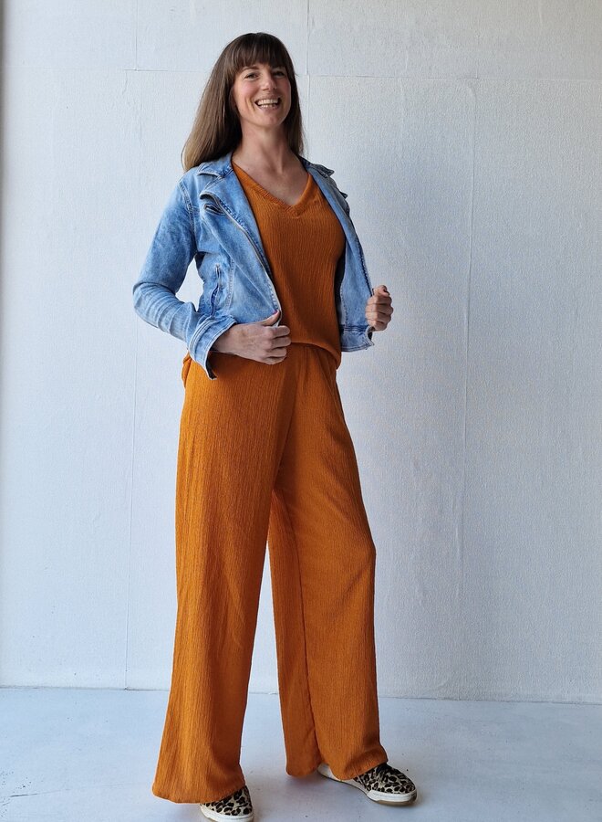 Wide leg Merith broek | orange