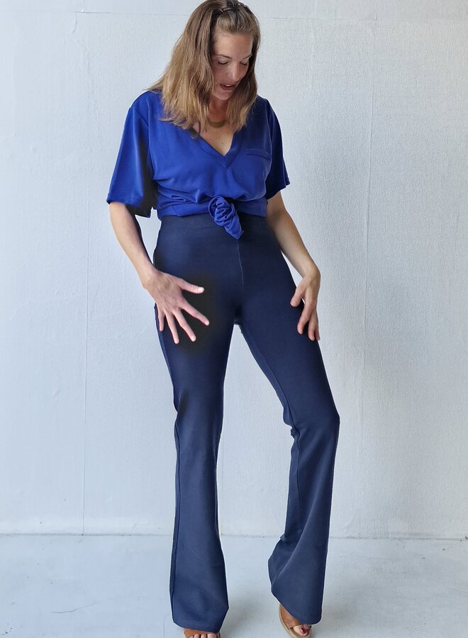 Flared pants | jeanslook blauw