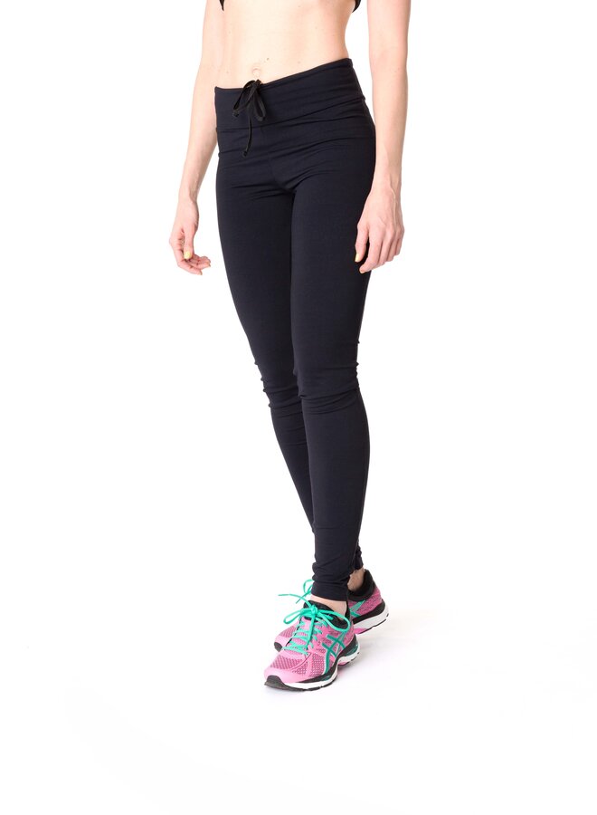 Lange Sportleggings | mit Seitentasche | schwarz