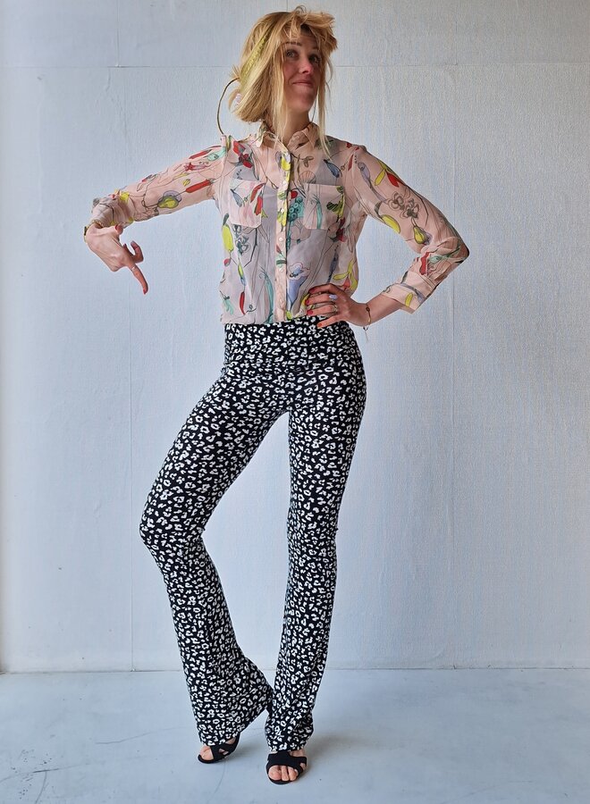 Flared legging | viscose | leopard