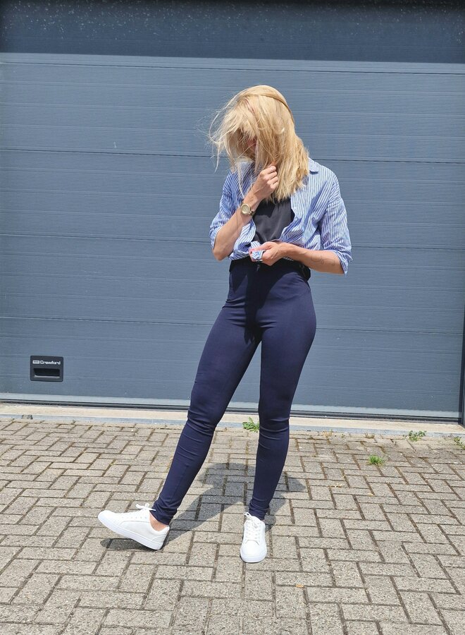 Lange Leggings | Sport / Freizeit | Marineblau | Hoch