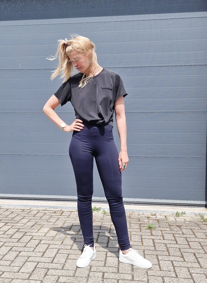 Navy legging in sportstof