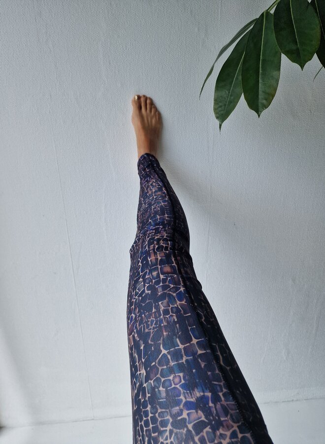 Lange sportlegging | met steekzak & koordje | giraf /Croco print