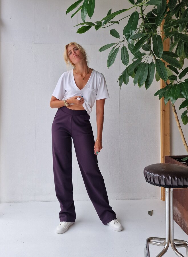 Wide leg in length "36 - Madame Liz - aubergine