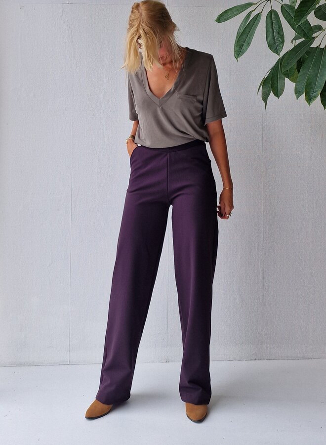 Wide leg in length "36 - Madame Liz - aubergine