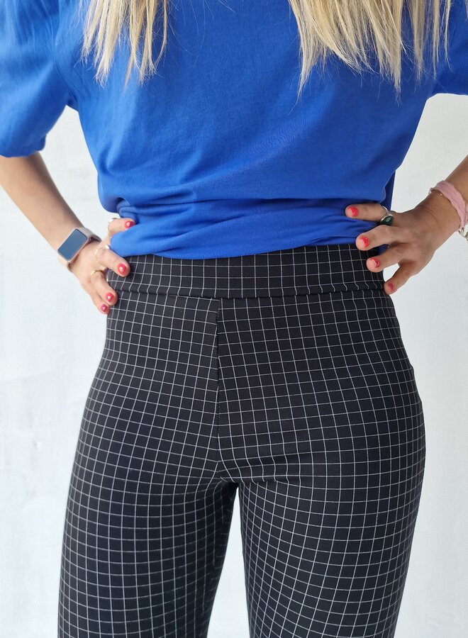 Flared pants cubes black / white