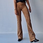 Flared pants | brown rib stripes | tall | lengtemaat 36