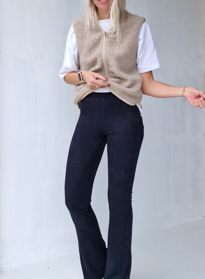 Extra lange Schlagleggings | Rippstrick | Schwarz | Tall | Längenmaß 32, 34 und 36