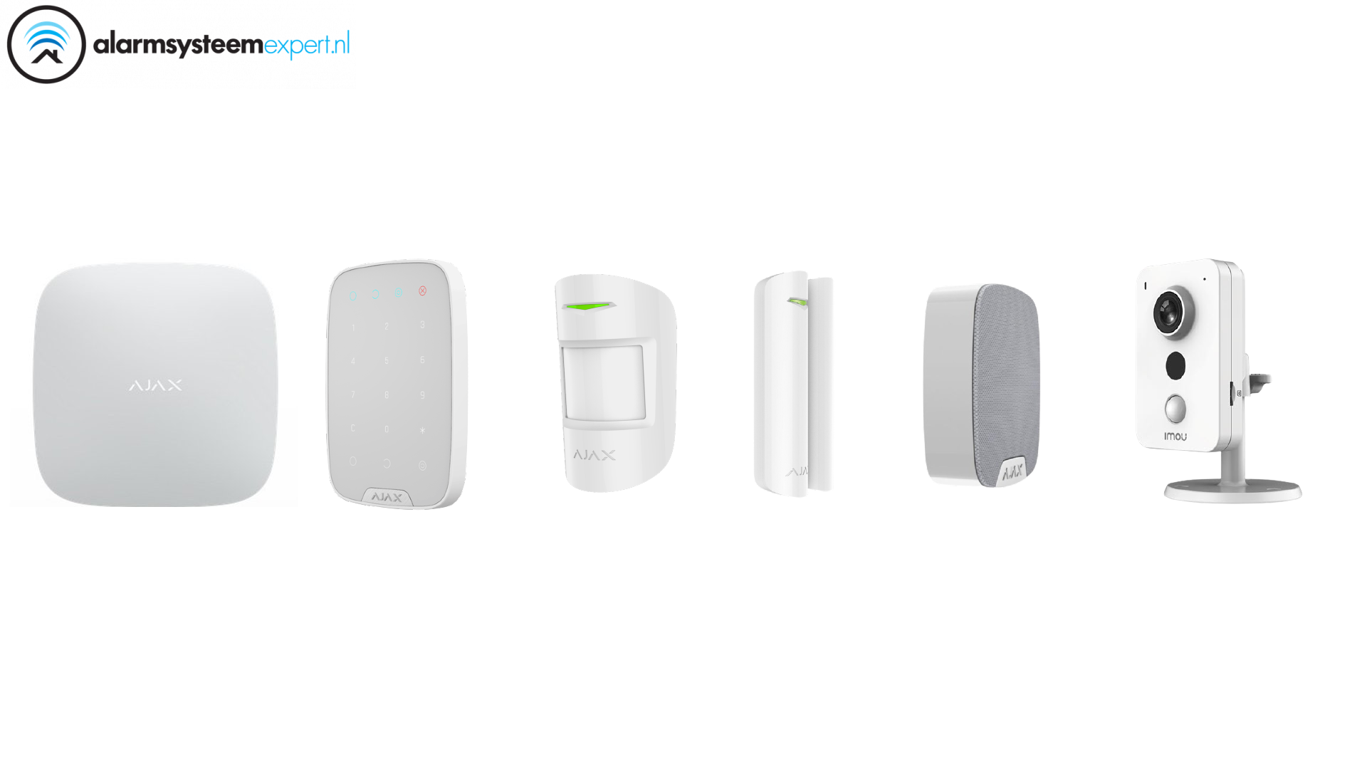 Alarmsystem-Kit 1C Wireless mit Wifi Cube-Kamera für den Innenbereich (Weiß)