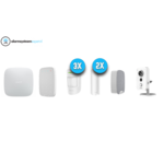 Ajax Systems Alarmsystem-Kit 4C Wireless mit Wifi Cube-Kamera für den Innenbereich (Weiß)