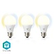Nedis Wi-Fi Smart LED-Lampen Warmes bis kaltes Weiß E27 | 3er Pack Nedis Wi-Fi Smart LED-Lampen Warmes bis kaltes Weiß E27 | 3er Pack