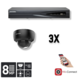 Hikvision Set 3x Dome 8MP + Recorder & Verkabelung Hikvision Set 3x Dome 8MP + Recorder & Verkabelung