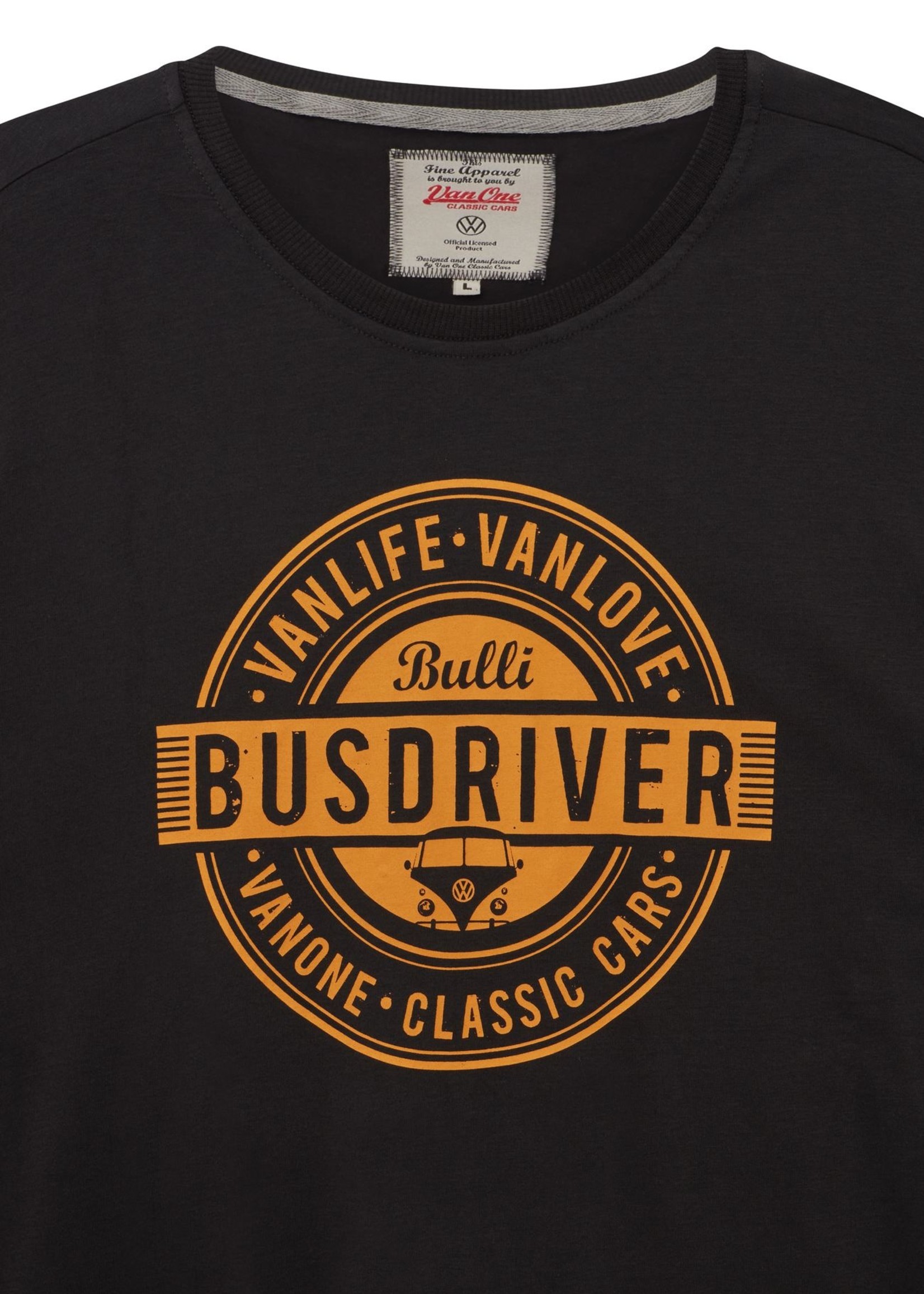 Van One Busdriver Men T-Shirt Black Old Orange