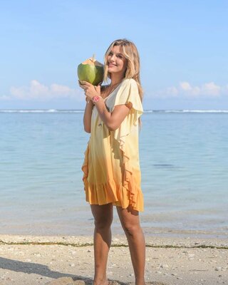 Hot Lava Poncho Ruffle Sunrise Yellow