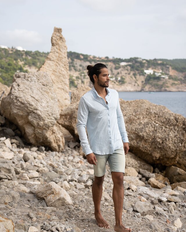 Isla Ibiza Bonita Shirt Blouse Light Blue