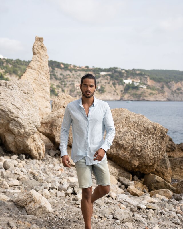 Isla Ibiza Bonita Shirt Blouse Light Blue