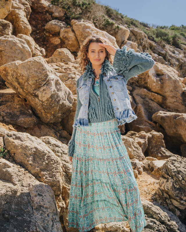 Isla Ibiza Bonita Denim Gilet Blue