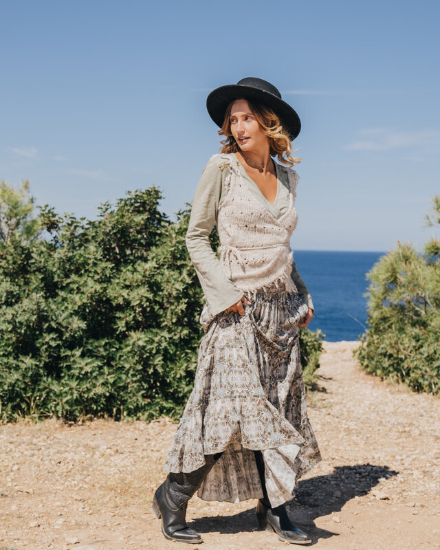 Isla Ibiza Bonita Short Knitted Openwork Gilet Olivera Cream