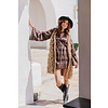 Long Knitted Fringed Gilet Nuno Camel Brown