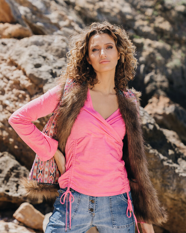 Isla Ibiza Bonita Wrap T-Shirt Coin Pink