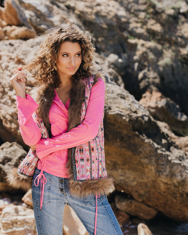 Isla Ibiza Bonita Wrap T-Shirt Coin Pink