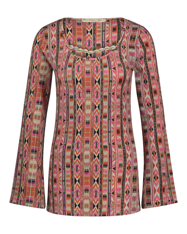 Isla Ibiza Bonita Long Sleeve T-Shirt Tribal Aztec Pink