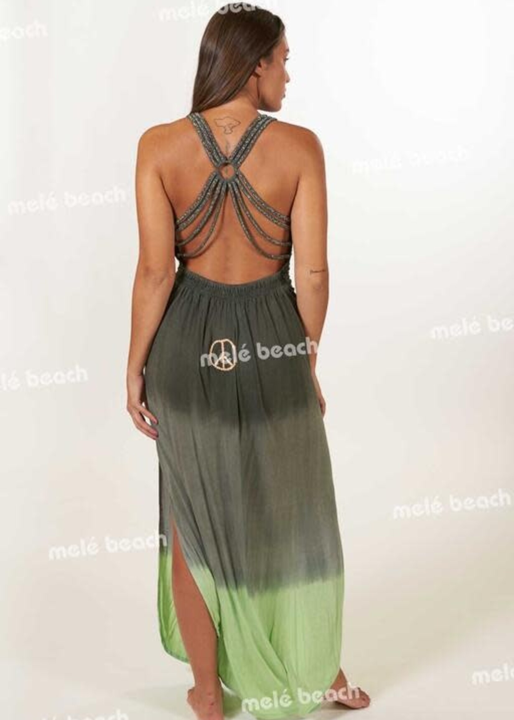 Melé Beach Long Dress Miami  Xodo Lime