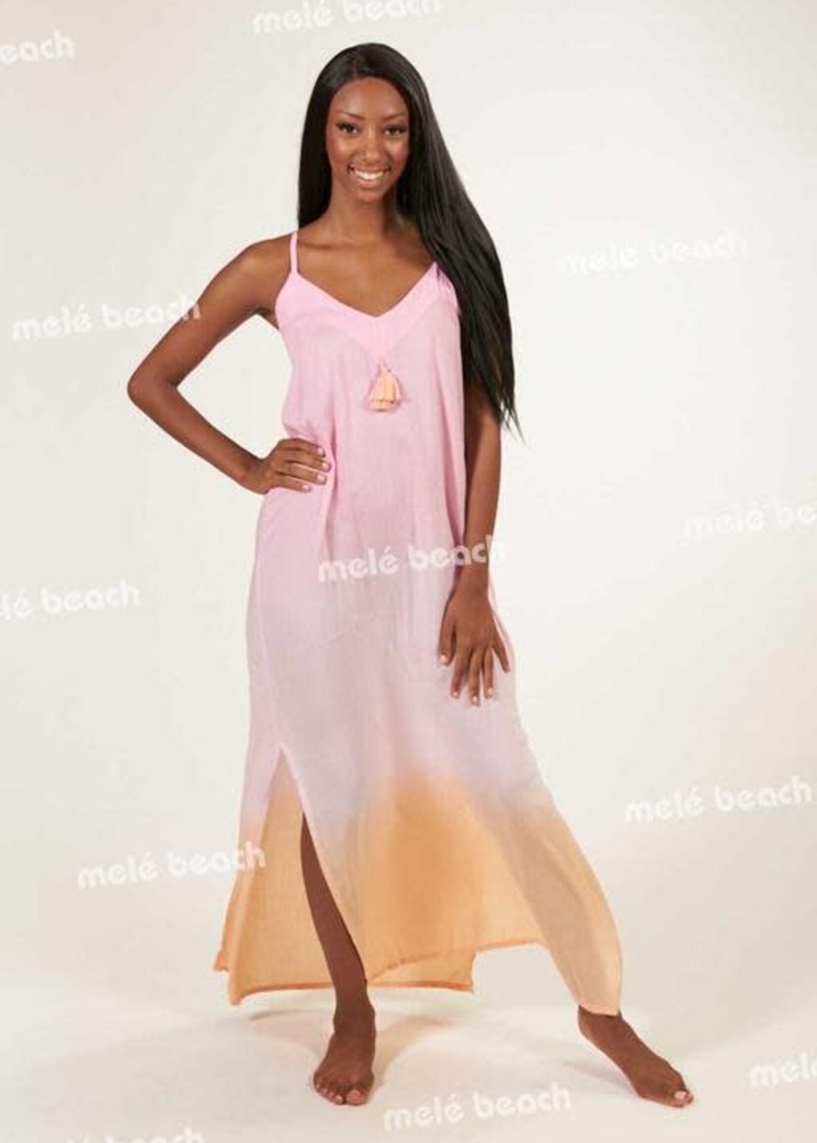 Melé Beach Long Dress Milos  Xodo Pink