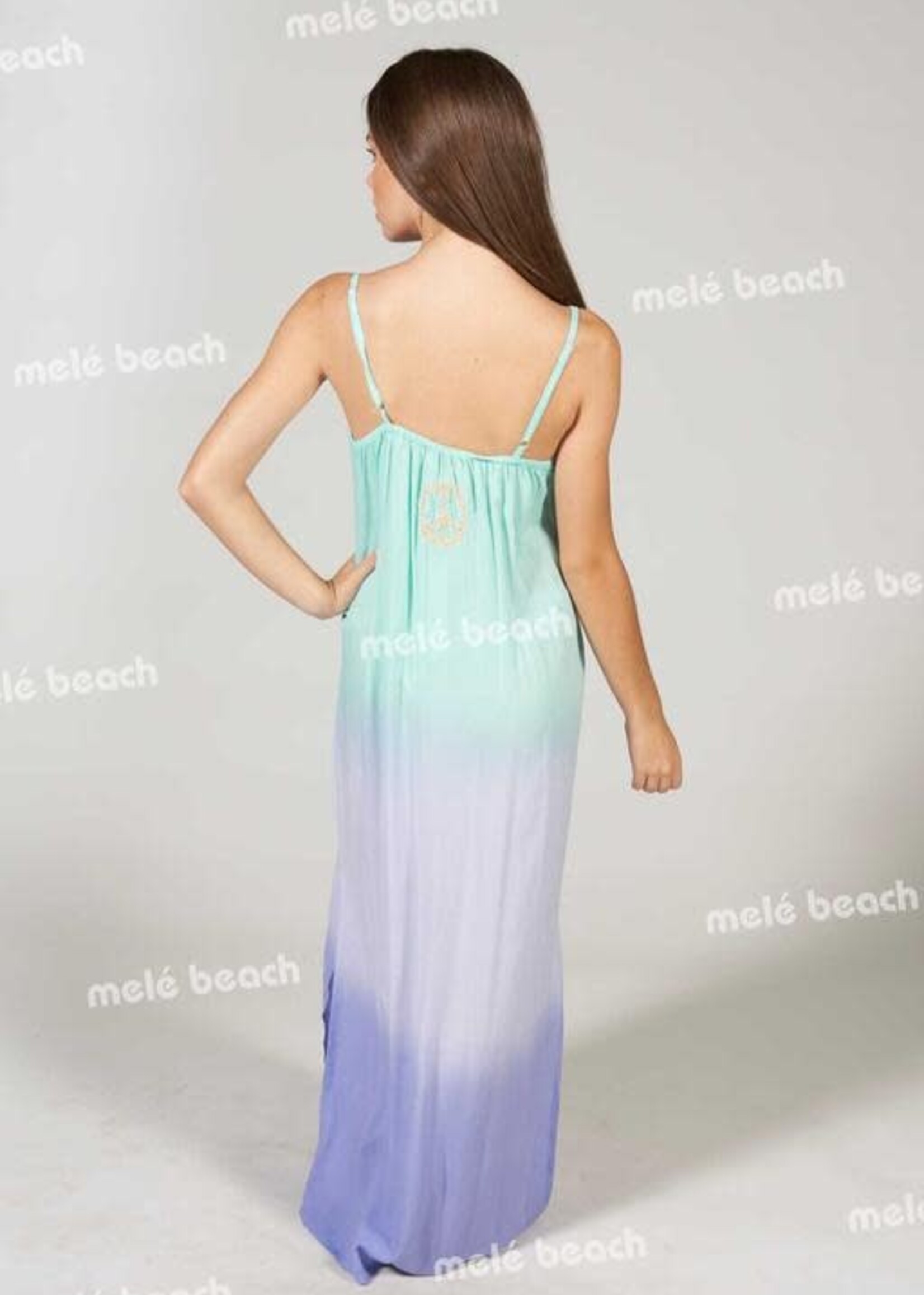 Melé Beach Long Dress Milos  Xodo Aqua