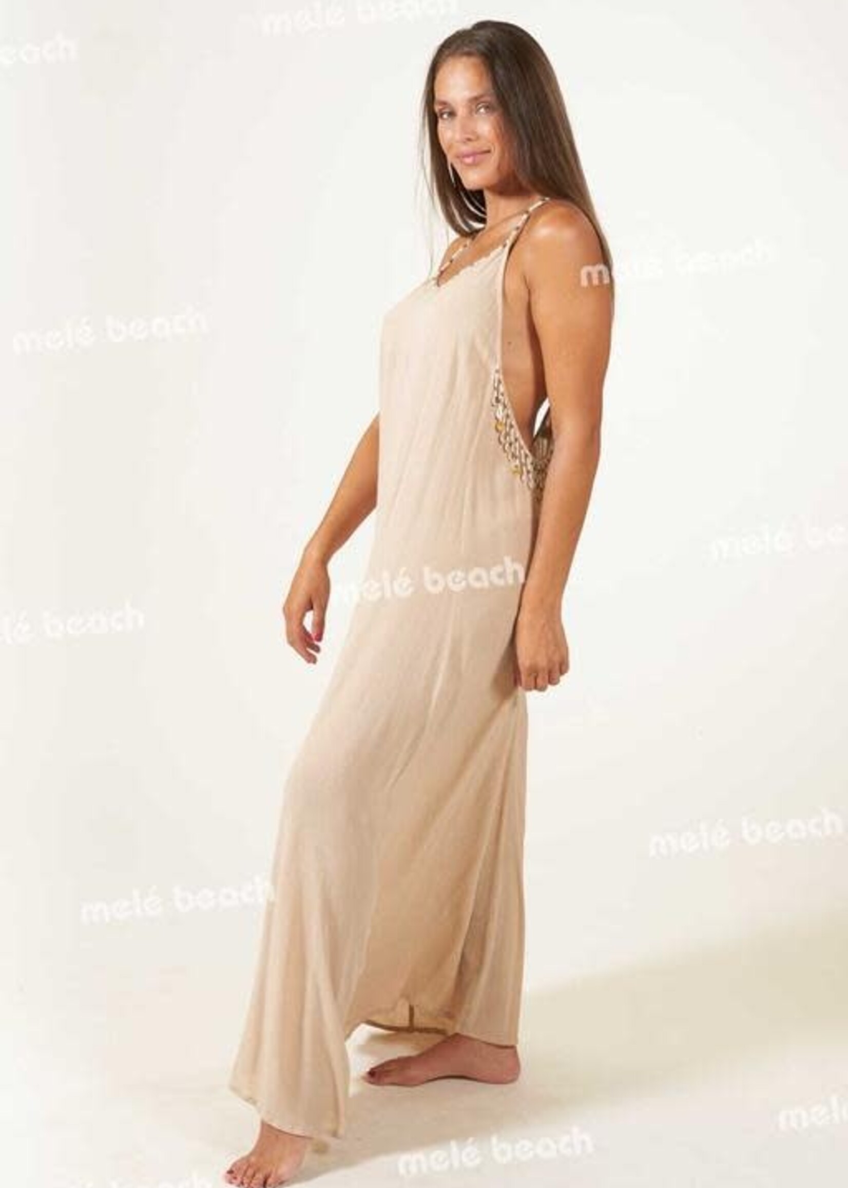 Melé Beach Long Dress Anse Beige