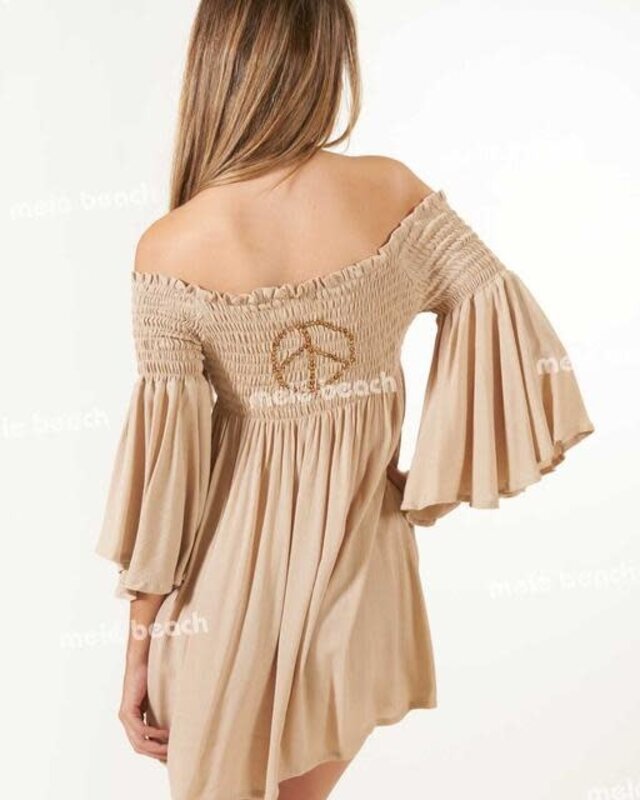 Melé Beach Korte Jurk Grana Beige