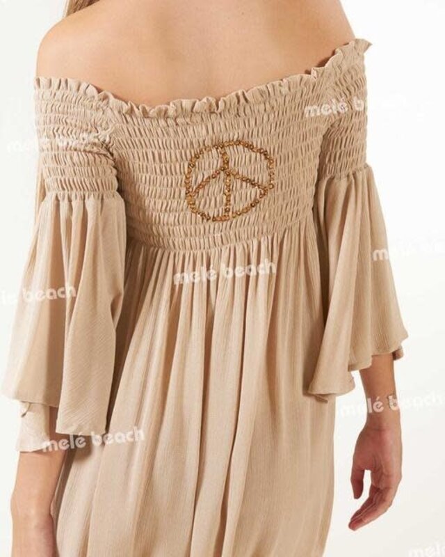 Melé Beach Korte Jurk Grana Beige