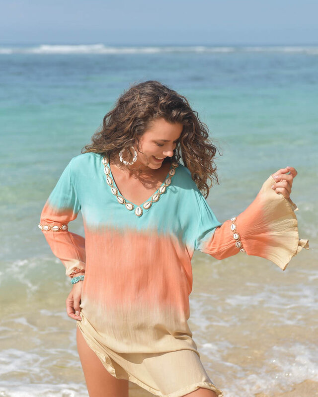 Hot Lava Tuniek Antibes Sunny Days Turquoise/Orange