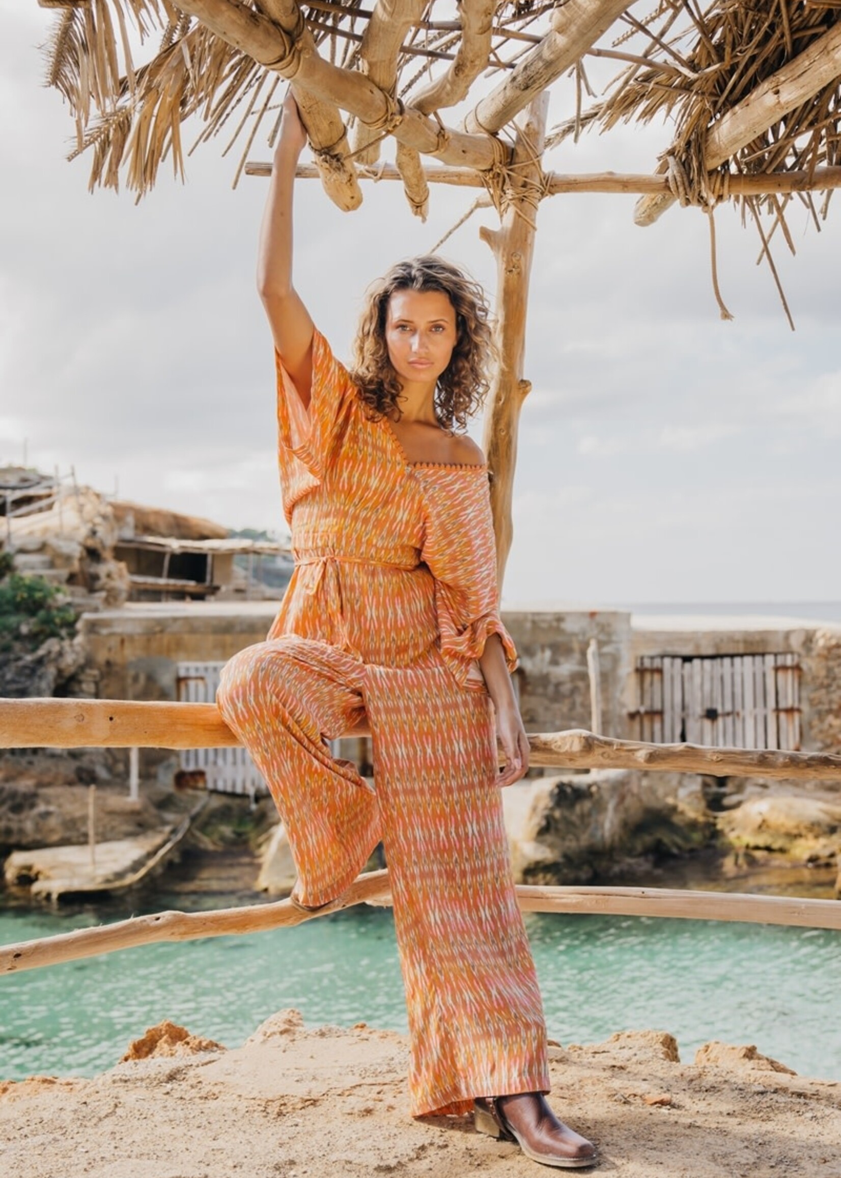 Isla Ibiza Bonita Jumpsuit Sunny Ikat – Orange