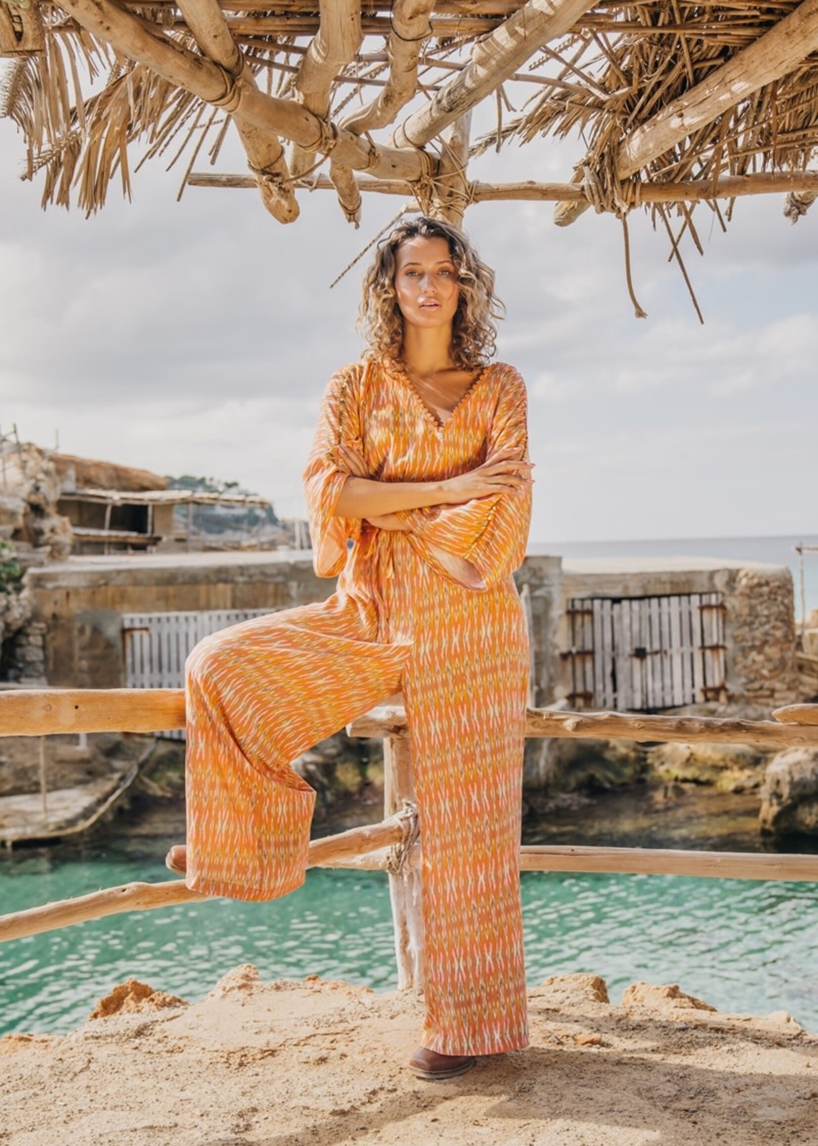 Isla Ibiza Bonita Jumpsuit Sunny Ikat – Orange