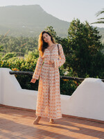 Isla Ibiza Bonita Long Dress Happy Fantasy Orange
