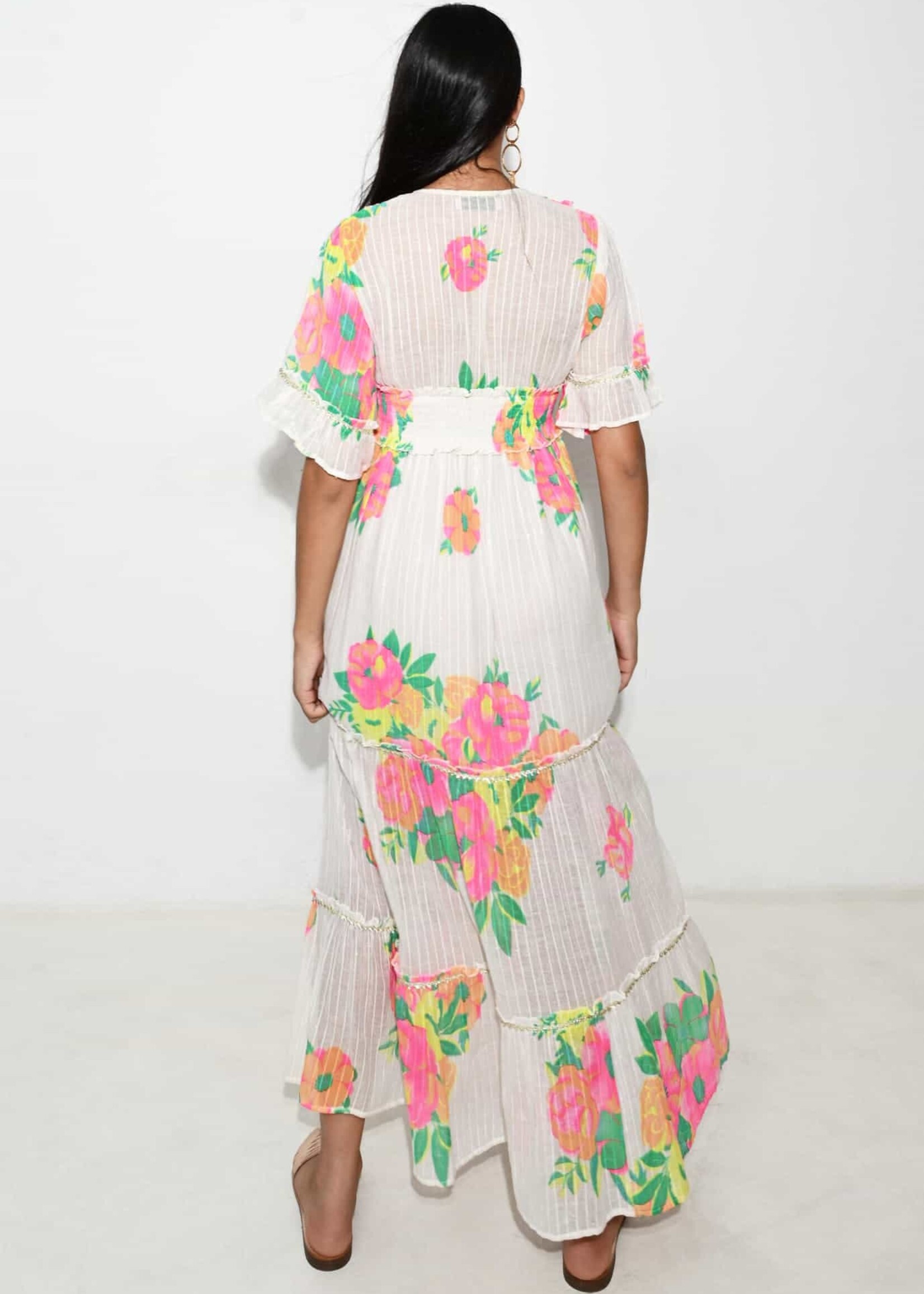 Piti Cuiti Multiflower Sleeves Long Dress