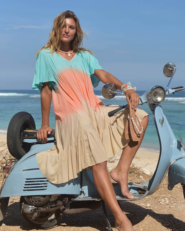 Hot Lava Dress Joni Sunny Days Turquoise/Orange