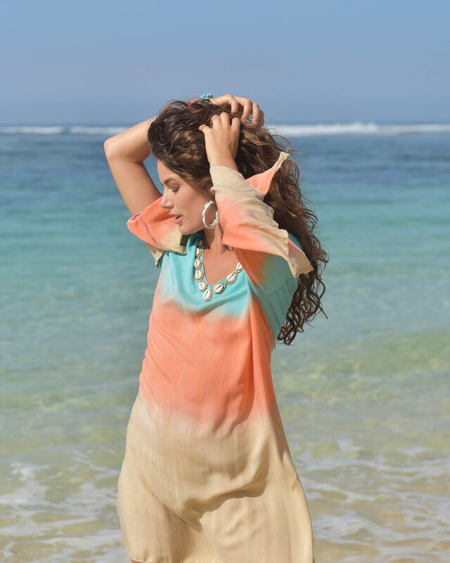 Hot Lava Tuniek Antibes Sunny Days Turquoise/Orange