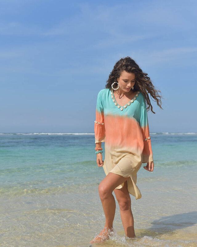 Hot Lava Tuniek Antibes Sunny Days Turquoise/Orange