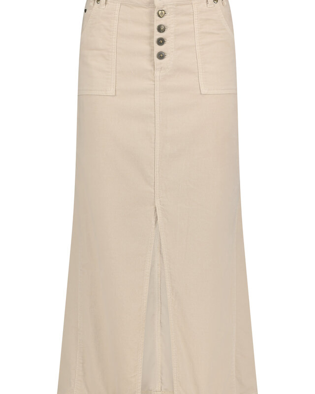 Isla Ibiza Bonita Long Ruffled Velvet Skirt Autumn Cream