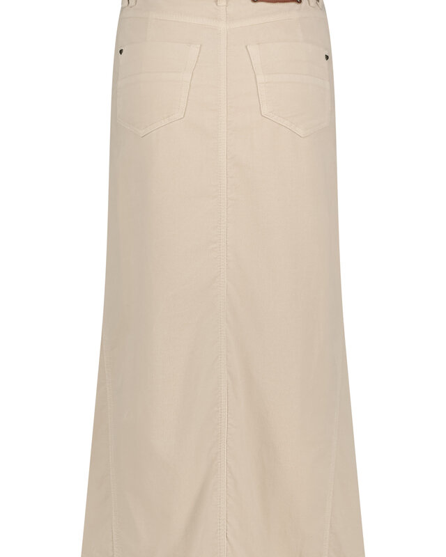 Isla Ibiza Bonita Long Ruffled Velvet Skirt Autumn Cream