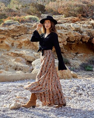 Isla Ibiza Bonita Long Skirt Marrakesh Brown