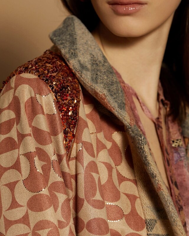 Bi-Materia Kaftan Coat