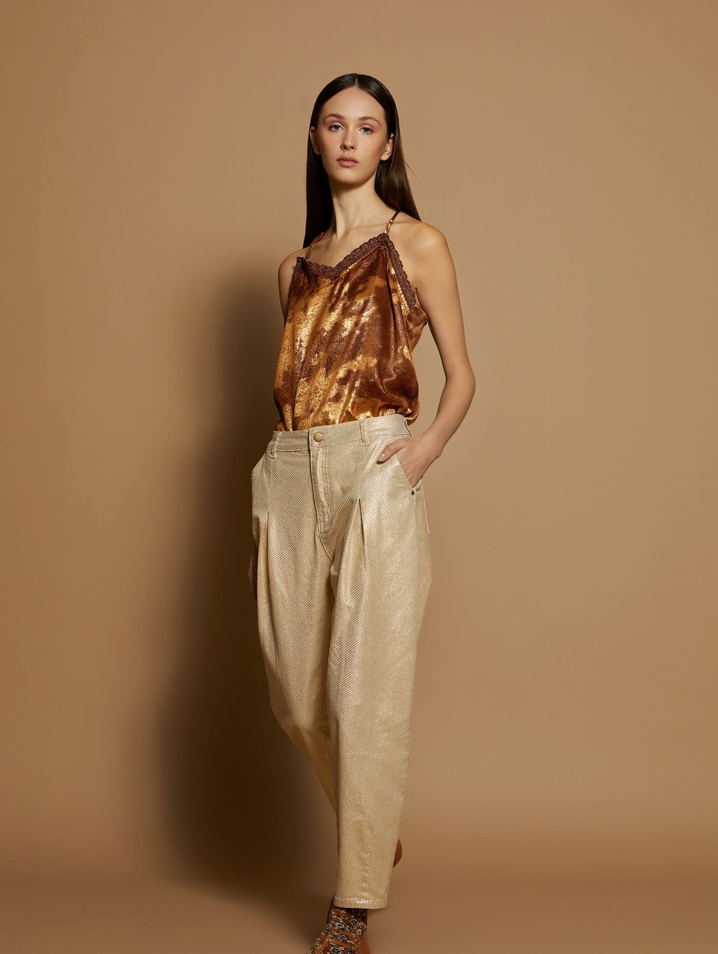 Gold Effect Trousers