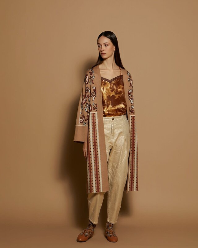 Meisïe Gold Effect Trousers