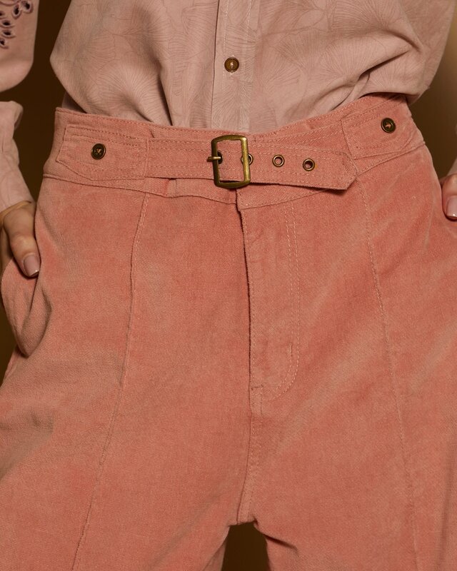 Meisïe Velvet Effect Trousers Rose