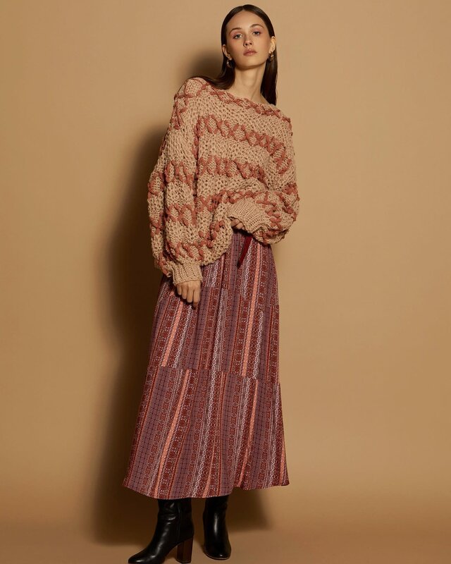 Meisïe Handmade Knit Sweater Brown